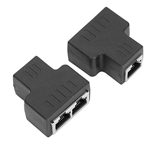 KIMISS 2PCs Ethernet-Kabel, 2 RJ45-Buchsen, Rote Lippe, Telefonadapter, 1 in der Wand, LAN-Anschluss, Extender, Splitter für Internet WireBlack von KIMISS