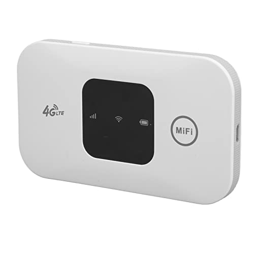 KIMISS 4G-Router mit SIM-Kartensteckplatz, Mobiler WLAN-Router, weiß, ABS, Tragbarer WLAN-Hochgeschwindigkeits-Weiß, Tragbarer Kleiner 4G-Mobile-WLAN-Hotspot-Router für Telefon, Laptop, von KIMISS