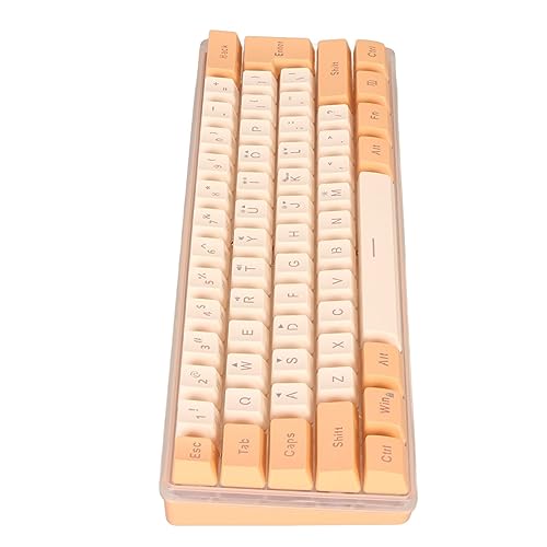 KIMISS 60% Kabelgebundene Gaming-Tastatur, RGB-imitierte Tastaturen mit Hintergrundbeleuchtung, Mechanische Technik, Kompakte 61 Tasten Zum Tippen, Weißer Gamer-Typist (Orange Gelb) von KIMISS