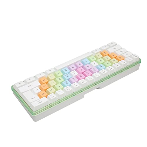 KIMISS 60% Mechanische Tastatur Mechanische Tastatur ABS 61 Tasten Mechanische Tastatur RGB-Hintergrundbeleuchtung Bunte Tastenkappen Mechanische -Tastatur mit Kabel für (Weiss) von KIMISS