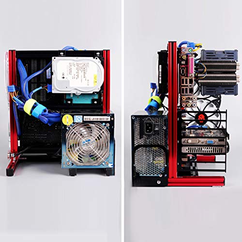 KIMISS ATX M ATX ITX, Übertaktungstestplattform PC-Gehäuse Offenes Gehäuse Vertikaler Rackgriff Rot (Rot) von KIMISS