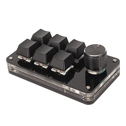 KIMISS AX-K06-VT1-RGB Anpassbare Mechanische Tastatur mit 6 Tasten und RGB-Beleuchtung – Kabelgebundene USB-Minitastatur mit Drehknopf – Blaue Schalter für PC, DIY Programmierbare von KIMISS