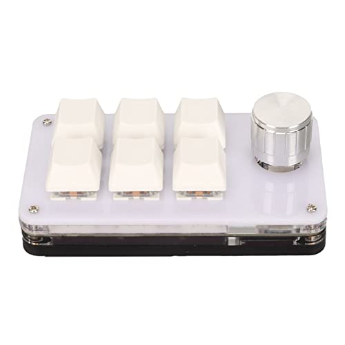 KIMISS AX-K06-VT1-RGB Anpassbare Mechanische Tastatur mit 6 Tasten und RGB-Beleuchtung – Kabelgebundene USB-Minitastatur mit Drehknopf – Blaue Schalter für PC, DIY Programmierbare von KIMISS