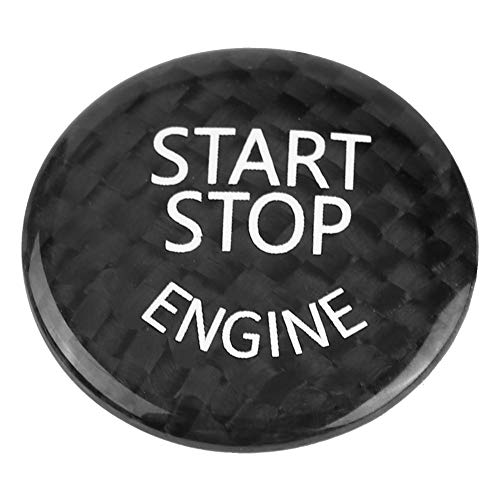 KIMISS Auto Start Stop Button Abdeckung, Kohlefaser Motor Start Button Dekoration Abdeckung Starttastenabdeckung von KIMISS