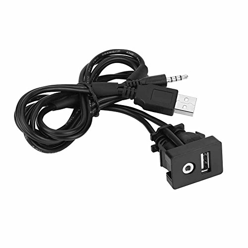 KIMISS Auto USB AUX 3.5mm Jack Adapter Einbau Anschluss Buchse Adapter Kabel Leitung Verlängerung von KIMISS
