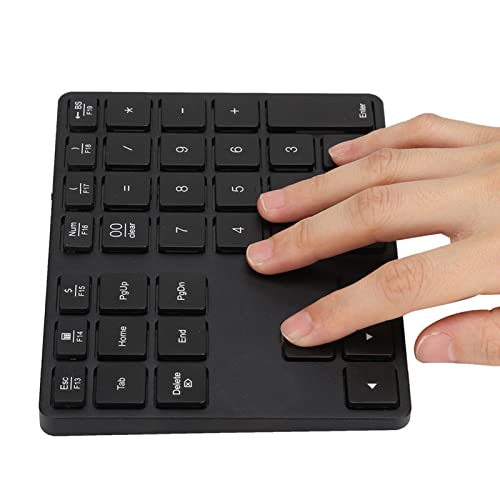 KIMISS BT308 35 Tasten, Kabellose Ultradünne Numerische Tastatur, Wiederaufladbare Tastatur, Kompatibel mit Bluetooth 5.0 (schwarz) (Schwarz) von KIMISS