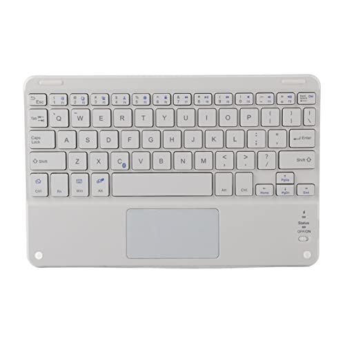 KIMISS Bluetooth-Tastatur mit Touchpad Touchpad Bluetooth-Tastatur Weißes ABS-Eisen Tragbare 9-Zoll-Bluetooth-Touchpad-Tastatur mit Scherenfüßen Design Ultra Slim Bluetooth-Tastatur von KIMISS