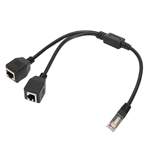 RJ45-Ethernet-Splitter, Stecker auf 2 Buchse, Stabiles Kabel, 1 Schnelle Übertragung Cat5 für Router-Modem von KIMISS