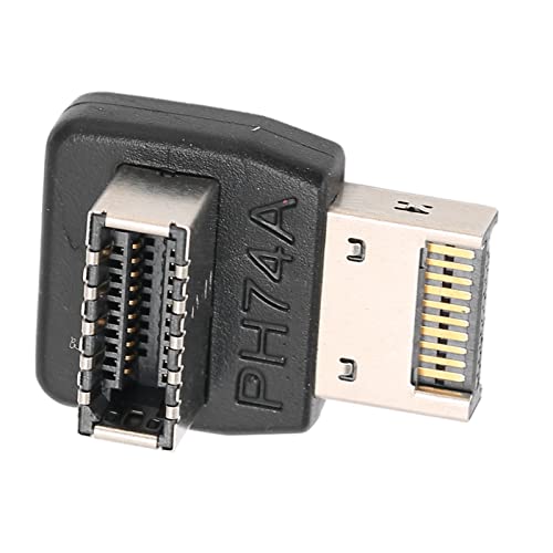 KIMISS Cerrxian 90-Grad-USB-Typ-E-Adapter Typ-E-Frontplattenadapter Abs USB3.1-Typ-E-Adapter Cfor OMPuter-Motherboard USB3.1-Typ-Adapter 90-Grad-Lenkbogen (Ph74A) (PH74A) von KIMISS
