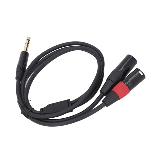 KIMISS Dual XLR Männliche Y Splitterkabel für Mikrofone, 1/4 Zoll Zum Dual XLR Männlich 6,35 Mm Stereoadapterkabel, für Instrumente und Geräte (#1) von KIMISS