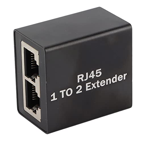 KIMISS Ethernet-Splitter Ethernet-Splitter Ethernet-Splitter aus Aluminiumlegierung Rj45-Netzwerkanschlussadapter Ethernet-Buchsen-Extender-Splitter (EIN Drag-Zwei-Splitter) von KIMISS