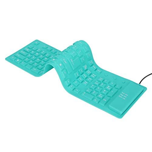 KIMISS Faltbare Silikon-Tastatur, Tasten, USB-Kabel, Drahtlose Silikon-108-Tastatur, Wasserdicht, Stumm, Tippen, Vollständig Versiegelt, Grün (Grün) von KIMISS