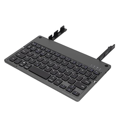 KIMISS Faltbare Tastatur, Taschen-Laptop, 140 MAh, Wiederaufladbar, Tragbar, Kabellose Tastaturen mit Integriertem Standschlitz, Zusammenklappbar, für Mehrere Geräte, für IOS-Telefon, von KIMISS