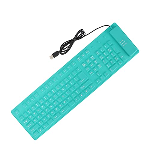 KIMISS Faltbare Tastatur Silikon-Tastatur Faltbare Silikon-Tastatur Silikon Faltbare Silikon-Tastatur 108 Tasten Silikon Faltbare USB-Kabel Wasserdicht Mute Typing Vollständige (Grün) von KIMISS