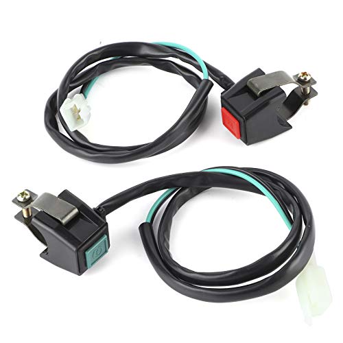 KIMISS Fester Eisenrahmen Motorradstarter Kill Switch Lenker Zündung Doppelknopf 22mm Auto Glam Interieur Zubehör Passend für ATV Dit Bike von KIMISS