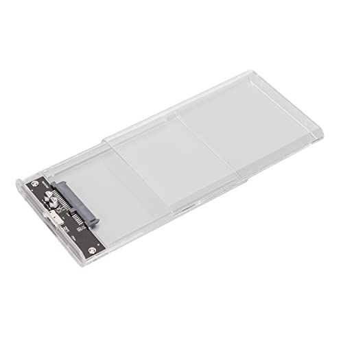 KIMISS Festplattengehäuse, Festplattengeeignetes USB3.0 SATA für 2,5 Zoll 7 9,5 Mm Schnittstelle HDD SSD Gehäuse Transparent Grau (Transparent) von KIMISS