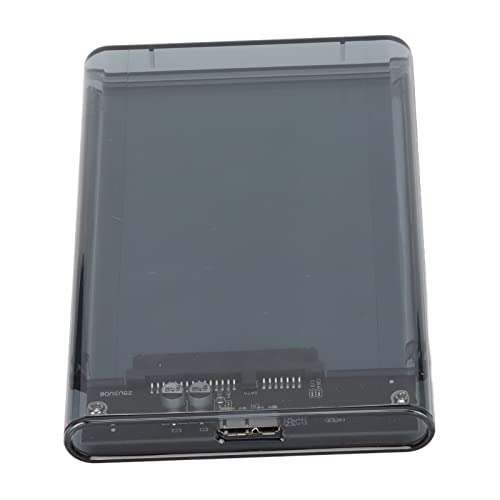 KIMISS Festplattengehäuse, Festplattengeeignetes USB3.0 SATA für 2,5 Zoll 7 9,5 Mm Schnittstelle HDD SSD Gehäuse Transparent Grau (Transparentes Grau) von KIMISS