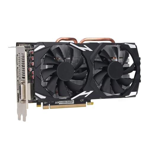 KIMISS Gaming-PC-Videokarte Scheda Video Rx 580 8 GB Rx580 Spiel-Grafikkarte 8 GB Gddr5 256 Bit Geräuscharme Desktop-Computer-Grafikkarte für 10 11 Vista für (RX580 8GB GDDR5 256BIT) von KIMISS