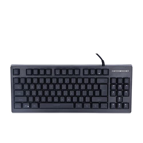 KIMISS Gaming-Tastatur, Mechanisch, 87 Tasten, Kabelgebunden, RGB, Helle Hintergrundbeleuchtung, Hintergrundbeleuchtung, Ergonomisch, für PC-Computer-Arbeit, Kompakte Zweifarbige von KIMISS