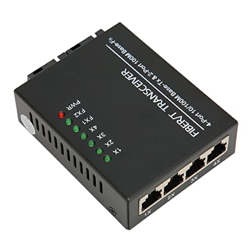 KIMISS Glasfaser-Transceiver, Ethernet-Single-Mode-Single-Glasfaser-Transceiver mit RJ45-Port, LED-, Plug-in-Ethernet-Netzwerk-Extender, Einfach zu Installierender von KIMISS