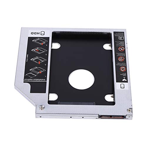 KIMISS HDD Caddy Festplattenschacht Schwarz 9,5 Mm Aluminium Sata HDD Ssd-Gehäuse Festplattenschacht Caddy Optischer DVD-Adapter für Laptop von KIMISS