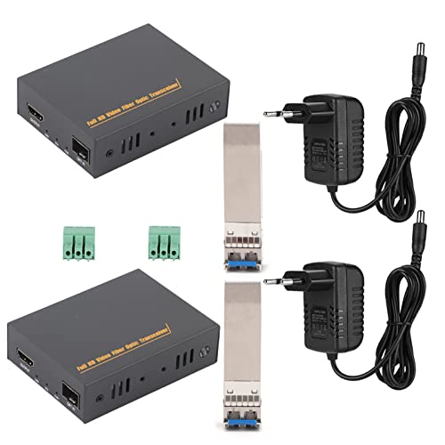 KIMISS Hdmi-Sender Hdmi-Empfänger Black Iron 4K Hdmi Multimode Lc Glasfaser-Medienkonverter Extender Video o Media 100 240V Eu-Stecker von KIMISS