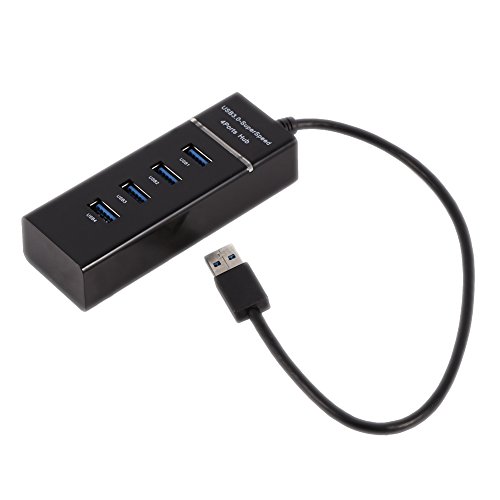 KIMISS High Speed ​​4, Konverter Adapter Portable Extender Gitarrenkabel Zum Port USB 3.0 Hub USB Audio Interface für Card Reader Schwarz (Schwarz) von KIMISS