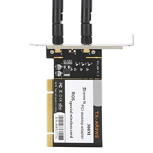 KIMISS Hochgeschwindigkeits-PCI-Desktop-WLAN-Netzwerkadapter mit 300 Mbit/s 802.11b/g/n und 2 Antennen für Verbesserte Konnektivität – Ideal für Interne PC-Komponenten von KIMISS