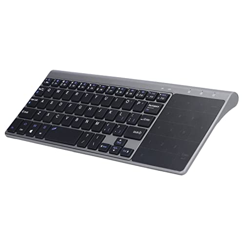 KIMISS Kabellose Tastatur 59, Ultradünne Tragbare -Taste 2,4 G mit Touchpad-Ziffernblock für Computer-TV von KIMISS