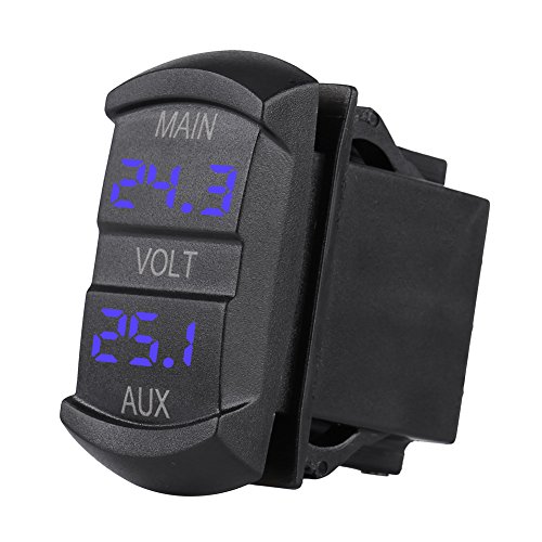 KIMISS LED Digital Car Panel, 10-60V Universal Dual Voltage Monitor Voltmeter für RV ATV Auto Pickup von KIMISS