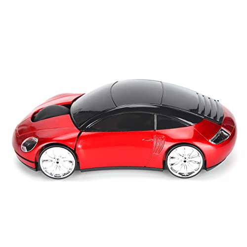 KIMISS Laptop-Maus Smart, 2,4 G Kabellos mit Gaming-Auto CarShaped Tragbarer USB-Empfänger für Bürocomputer Tablet (Schwarz) (Rot) von KIMISS