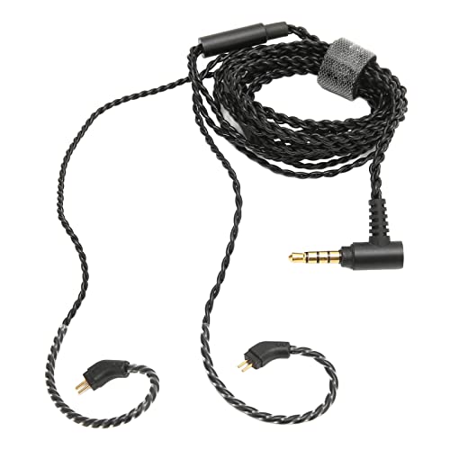 KIMISS Ohrhörer-Upgrade-Kabel, 0,78 Mm, 2-poliger 3,5-Mm-Winkelstecker, 3,5 Mm Vergoldet, Rechts, Elektronik-Kopfhörer, Zubehör, Verlängerungskabel, Winkel 200D, Antielastischer Draht X von KIMISS
