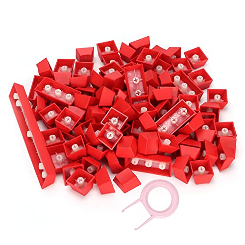 KIMISS PBT-Tastenkappen Ergonomisch, Widerstandsfähig, Bunt, 108 Tasten, Durchsichtiges Design, Öl-Tastenkappen, Videospiel-Tastenkappe für Mechanische Tastatur, Lila (Rot) von KIMISS
