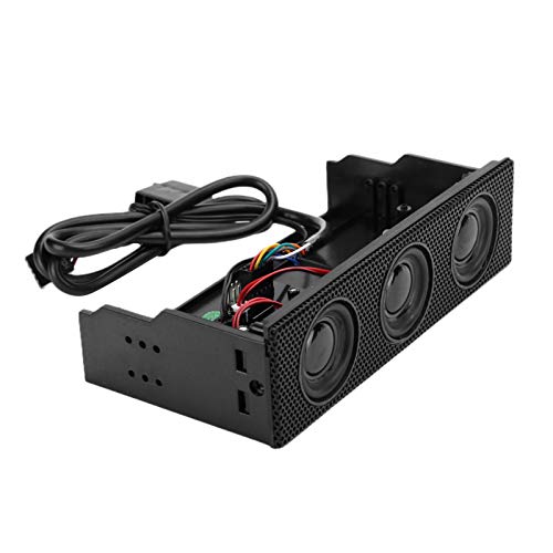 KIMISS PC-Frontplatte, Surround-Computergehäuse Eingebauter Lautsprecher Stereo-Mikrofon Lautsprecher 5,25 Zoll STW9005 von KIMISS