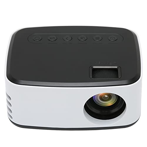 KIMISS -Projektor -Projektor Schwarz-Weiß-Abs-Projektor Schwarz-Weiß HD 1080P Tragbarer Outdoor-Heimkino-Projektor für Smartphone-Tablet-Laptop-TV-Stick von KIMISS