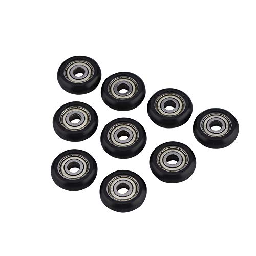 KIMISS Pulley Wheel Bearing Pulley Bearing Schwarz Aluminium Kunststoff 9er Pack Schwarz Aluminium Pulley Wheels Rollenlager für 3D-Drucker von KIMISS