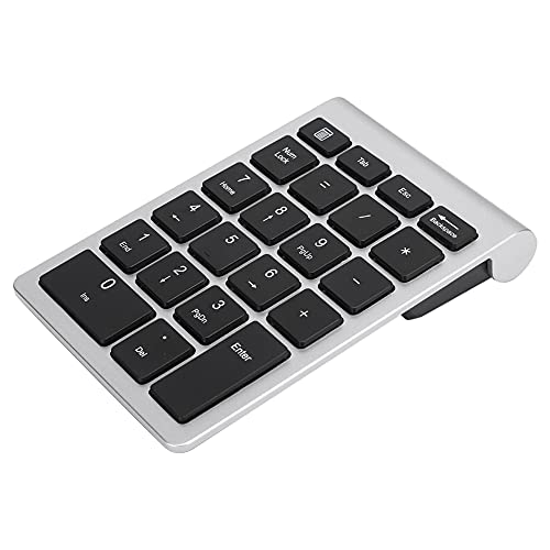 KIMISS RF304 22 Tasten, 2.4G Wireless Tastatur Nummernblock für Ziffernblock USB Gold Bluetooth mit ReceiverSilver Black (Silber schwarz) von KIMISS