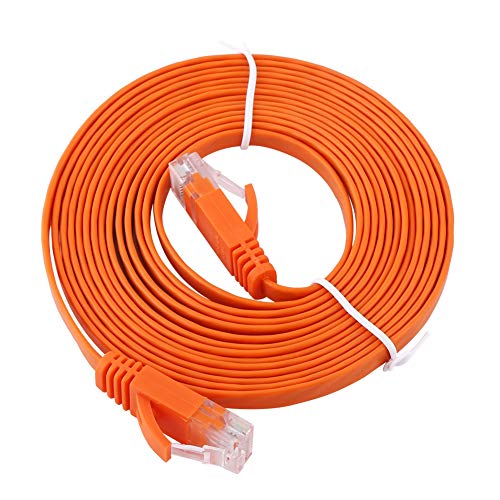 KIMISS RJ45 CAT6 Ethernet, LAN-Kabel UTP Patch-Router-Kabel Netzwerk Flach 1000 M Orange 3 Meter () von KIMISS