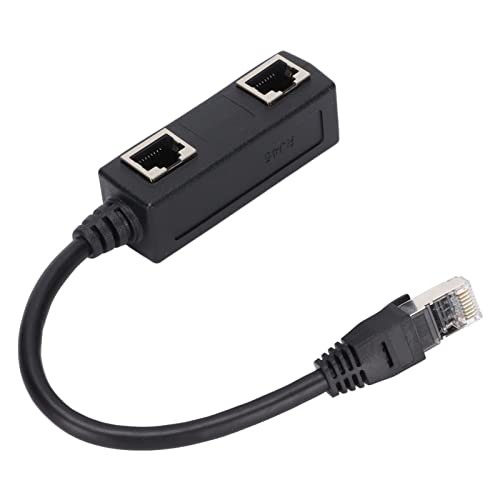 KIMISS RJ45-Splitter-Adapter, Ethernet-Anschluss mit 2 Weiblichen Anschlüssen, Sdoppiatore Cavo Ethernet 1 Male to a for Network Home Office von KIMISS