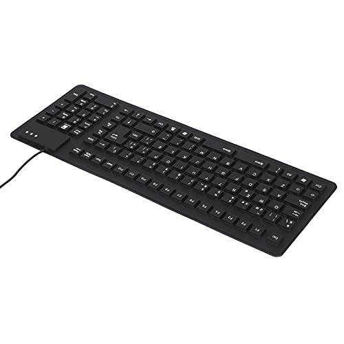 KIMISS Tastatur mit 105 Tasten, tragbar, faltbar, leise, wasserdicht, Spanisch, USB, staubdicht, Silikon von KIMISS