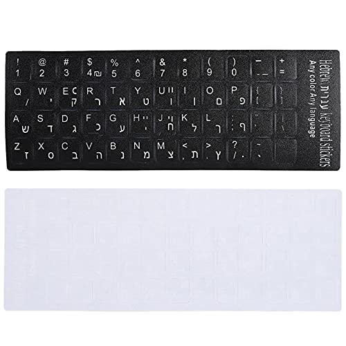 KIMISS Tastaturaufkleber Hebräisch, Schwarzer Hintergrund für Notebook Arabische Buchstabentastatur Wasserdichter MacBook Air Desktop PC Computer von KIMISS