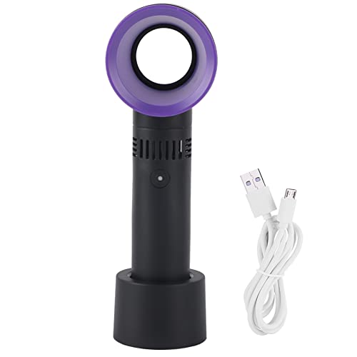 KIMISS Tragbarer -USB-Handventilator, Blattloser Handventilator, Handlicher und X 360, Wiederaufladbarer Rgh3-Kühler für Zuhause, Draußen, Schwarz (Schwarz) von KIMISS
