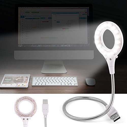 KIMISS USB-Licht USB-LED-Licht Kunststoff Metall Universal High Brightness Portable USB 18Pcs LED-Lampe Blubs Licht für PC Laptop Schwarz (Weiss) von KIMISS