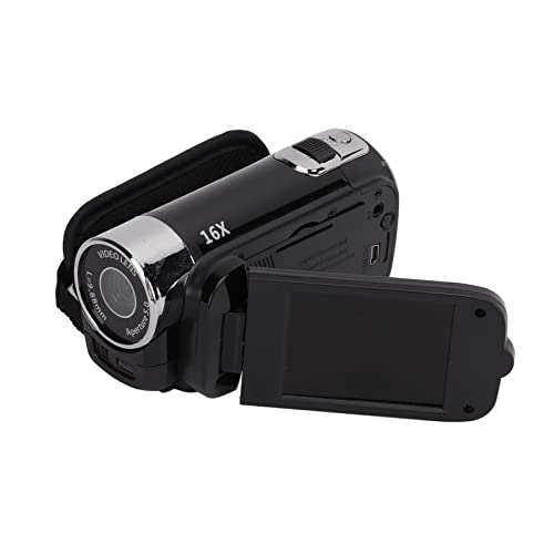 KIMISS Videokamera-Camcorder, 270° Drehbarer Digitalkamera-Recorder, 2,7-Zoll-Farbbildschirm, Vlogging-Kamera-Recorder, Full HD 4K 48 MP Zoom-Camcorder, Kamera-Recorder (Black) von KIMISS