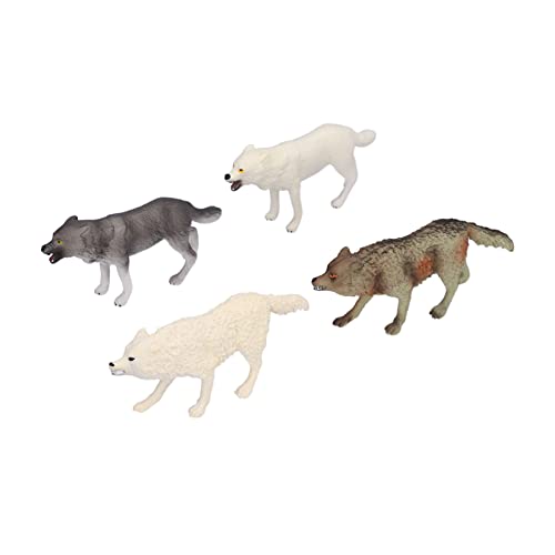 KIMISS Wolf Spielzeug, 4PCS Figuren Handgefertigte Hochsimulationsspielzeug, Kleiner Großes Schiffsaktionsfigur Figuren Animal Playsets für die Sammlung Shool Education School En On Decoration KIMISS Wolf Spielzeug, 4PCS Figuren Handgefertigte Hochsimulationsspielzeug, Kleiner Großes Schiffsaktionsfigur Figuren Animal Playsets für die Sammlung Shool Education School En On Decoration von KIMISS