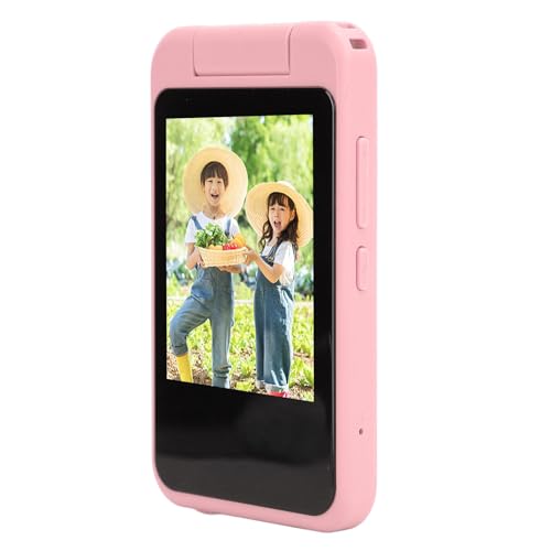 Kinderkamera und Touchscreen -Videokamera für 1080p 48MP Digitale Selfie -Kamera mit MP3 -Player und Lustigen Aufklebern (PINK) von KIMISS