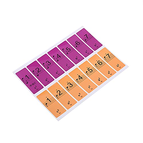 Klavier -Tastaturaufkleber für 88 Tasten - Entfernbare Etikettenaufkleber Zum Lernen von Klaviernoten und Musikalischer Notation, Transparentes Design (COLORFUL) von KIMISS