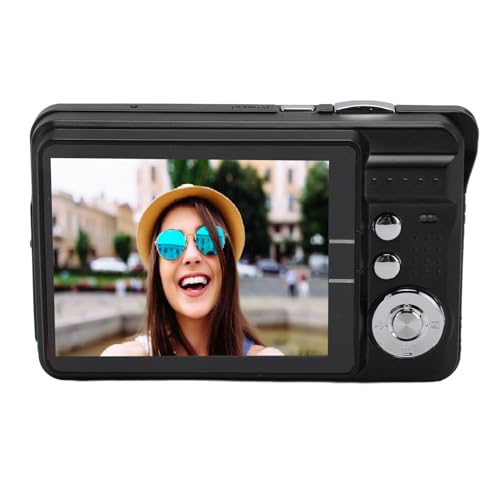 Kompakte 4K-Digitalkamera, 48 MP HD, 8-facher Zoom, Anti-Shake-Fill-Light-Reisekamera für Teenager und (Black) von KIMISS