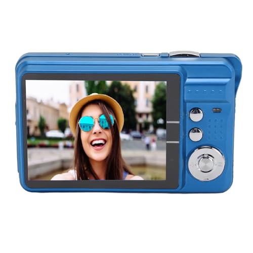 Kompakte 4K-Digitalkamera, 48 MP HD, 8-facher Zoom, Anti-Shake-Fill-Light-Reisekamera für Teenager und (Blue) von KIMISS