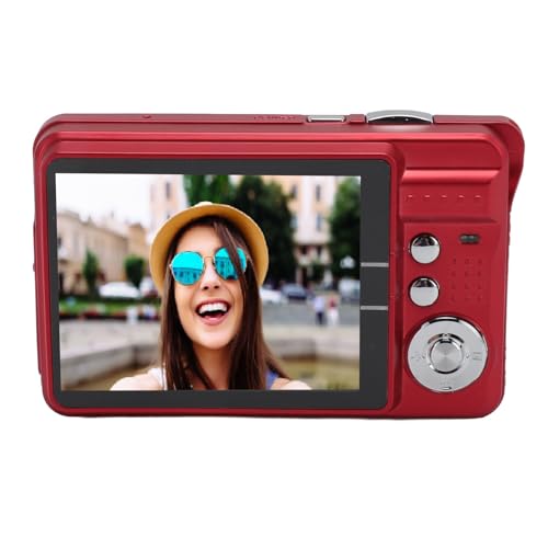 Kompakte 4K-Digitalkamera, 48 MP HD, 8-facher Zoom, Anti-Shake-Fill-Light-Reisekamera für Teenager und (Rot) von KIMISS
